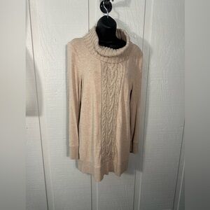 Zenergy By Chico's Womens Tan Turtle Neck Sweater Size 0 EUC